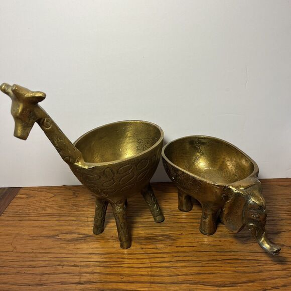 Anthropologie Ezzie Elephant Planter Gilded Succulent House Plants - Picture 10 of 12